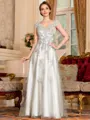 Regal A-Line Tulle Applique V-Neck Sleeveless Floor-Length Mother Of The Bride Dress