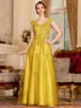 Regal A-Line Tulle Applique V-Neck Sleeveless Floor-Length Mother Of The Bride Dress