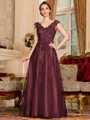 Regal A-Line Tulle Applique V-Neck Sleeveless Floor-Length Mother Of The Bride Dress