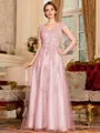 Regal A-Line Tulle Applique V-Neck Sleeveless Floor-Length Mother Of The Bride Dress