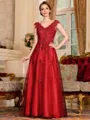 Regal A-Line Tulle Applique V-Neck Sleeveless Floor-Length Mother Of The Bride Dress