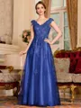 Regal A-Line Tulle Applique V-Neck Sleeveless Floor-Length Mother Of The Bride Dress