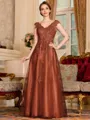 Regal A-Line Tulle Applique V-Neck Sleeveless Floor-Length Mother Of The Bride Dress