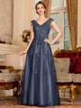 Regal A-Line Tulle Applique V-Neck Sleeveless Floor-Length Mother Of The Bride Dress