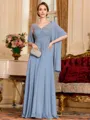 Stylish A-Line Chiffon Applique V-Neck Sleeveless Floor-Length Mother of the Bride Dress