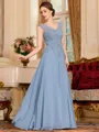 Stylish A-Line Chiffon Applique V-Neck Sleeveless Floor-Length Mother of the Bride Dress