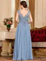 Stylish A-Line Chiffon Applique V-Neck Sleeveless Floor-Length Mother of the Bride Dress