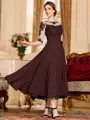 Stunning A-Line Chiffon Lace Scoop 3/4 Sleeves Tea-Length Mother of the Bride Dress