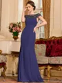 Tasteful Sheath Chiffon Beading Bateau Short Sleeves Floor-Length Mother of the Bride Dress