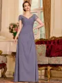 Radiant A-Line Chiffon Applique Sweetheart Short Sleeves Floor-Length Mother of the Bride Dress