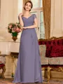 Radiant A-Line Chiffon Applique Sweetheart Short Sleeves Floor-Length Mother of the Bride Dress