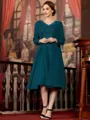 Tasteful A-Line Chiffon Ruched V-Neck Short Sleeves Knee-Length Mother of the Bride Dress