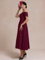 Flattering A-line Pleated Ankle-Length Stretch Crepe Mother of the Bride Dress