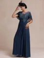 Classy A-line Scoop Appliques Lace Floor-Length Chiffon Mother of the Bride Dress