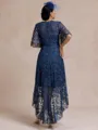 Classy A-line Scoop 1/2 Sleeves Asymmetrical Lace Mother of the Bride Dress