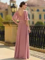 Striking A-Line/Princess Chiffon Ruched V-Neck 1/2 Sleeves Floor-Length Mother of the Bride Dresses