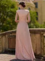 Chic A-line V-Neck Pleated Floor-Length Mother of the Bride Dress