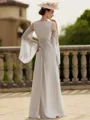 Gorgeous Sheath V-Neck Ruffles Floor-Length Chiffon Mother of the Bride Dress