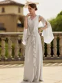 Gorgeous Sheath V-Neck Ruffles Floor-Length Chiffon Mother of the Bride Dress