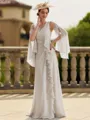 Gorgeous Sheath V-Neck Ruffles Floor-Length Chiffon Mother of the Bride Dress