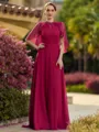Gracious A-line Scoop Floor-Length 30D Chiffon Mother of the Bride Dress