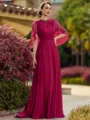 Gracious A-line Scoop Floor-Length 30D Chiffon Mother of the Bride Dress