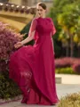 Gracious A-line Scoop Floor-Length 30D Chiffon Mother of the Bride Dress
