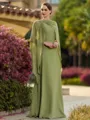 Unique A-line Scoop Floor-Length Chiffon Mother of the Bride Dress