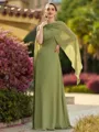 Unique A-line Scoop Floor-Length Chiffon Mother of the Bride Dress