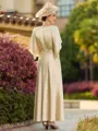 Graceful A-Line/Princess Silk like Satin Ruched Scoop 1/2 Sleeves Ankle-Length Mother of the Bride Dresses