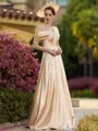 Timeless A-line Pleated Floor-Length Silk like Satin Mother of the Bride Dress