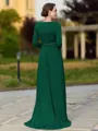 Splendid A-Line/Princess Jersey Beading V-Neck Long Sleeves Sweep Train Mother of the Bride Dresses