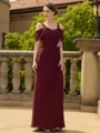 Regal Sheath Cold Shoulder Pleated Ankle-Length Chiffon Mother of the Bride Dress