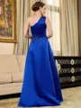 Tasteful A-line One-Shoulder Appliques Lace Floor-Length Satin Mother of the Bride Dress