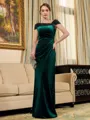 Show-stopping Sheath/Column Velvet Ruched V-Neck Sleeveless Floor-Length Mother of the Bride Dresses