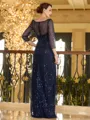 Polished Sheath Sweetheart 3/4 Sleeves Floor-Length Mother of the Bride Dress