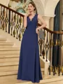 Gracious A-line V-Neck Appliques Lace Floor-Length Chiffon Mother of the Bride Dress