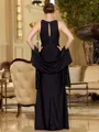 Mesmerizing Sheath/Column Jersey Ruched V-Neck Sleeveless Floor-Length Mother of the Bride Dresses