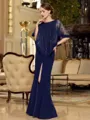Enchanting Sheath/Column Stretch Crepe Scoop Sleeveless Floor-Length Mother of the Bride Dresses