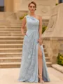 Elegant Sheath One-Shoulder Pleated Floor-Length Corset Mother of the Bride Dress
