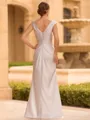 Regal Sheath Scoop Ruffles Floor-Length Mother of the Bride Dress