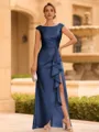 Regal Sheath Scoop Ruffles Floor-Length Mother of the Bride Dress