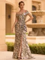 Understated Sheath Off-the-Shoulder Ruffles Floor-Length Corset Mother of the Bride Dress