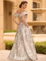 Stunning A-line Off-the-Shoulder Floor-Length Corset Mother of the Bride Dress