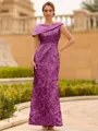 Immaculate Sheath Scoop Pleated Floor-Length Satin Mother of the Bride Dress