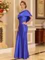 Refined Sheath Short Sleeves Floor-Length Charmeuse Corset Mother of the Bride Dress