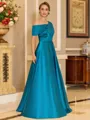 Chic A-line Short Sleeves Floor-Length Charmeuse Mother of the Bride Dress