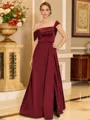 Glamorous A-line Floor-Length Satin Corset Mother of the Bride Dress