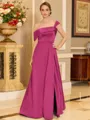 Glamorous A-line Floor-Length Satin Corset Mother of the Bride Dress