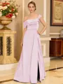 Glamorous A-line Floor-Length Satin Corset Mother of the Bride Dress